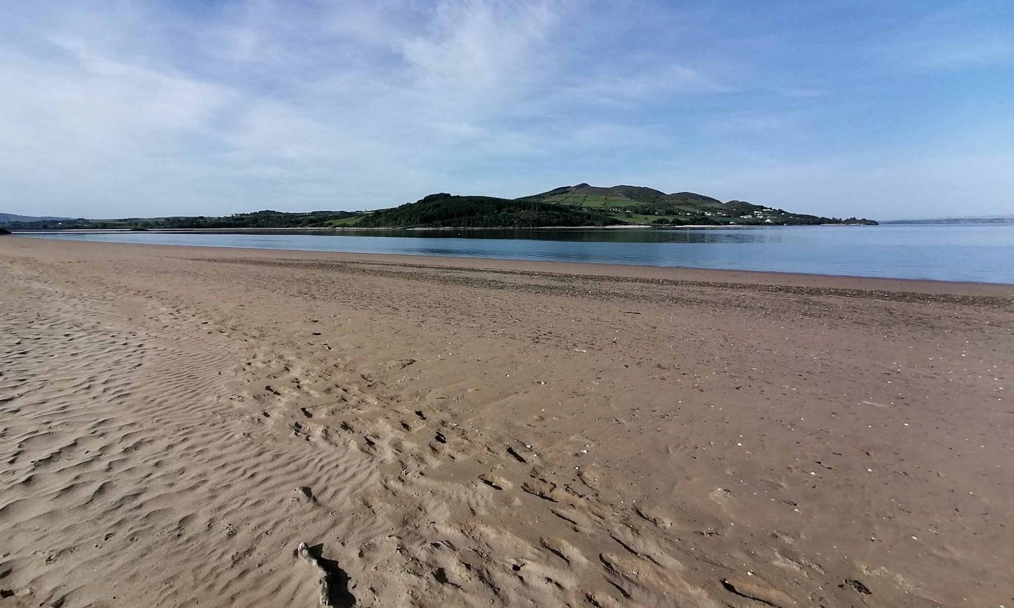 view of inch island from lisfannon Beach